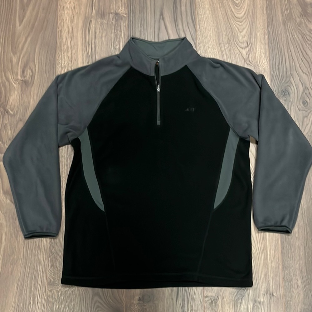 fleece three-quarter zip - men’s large, black and gray cozy and soft!